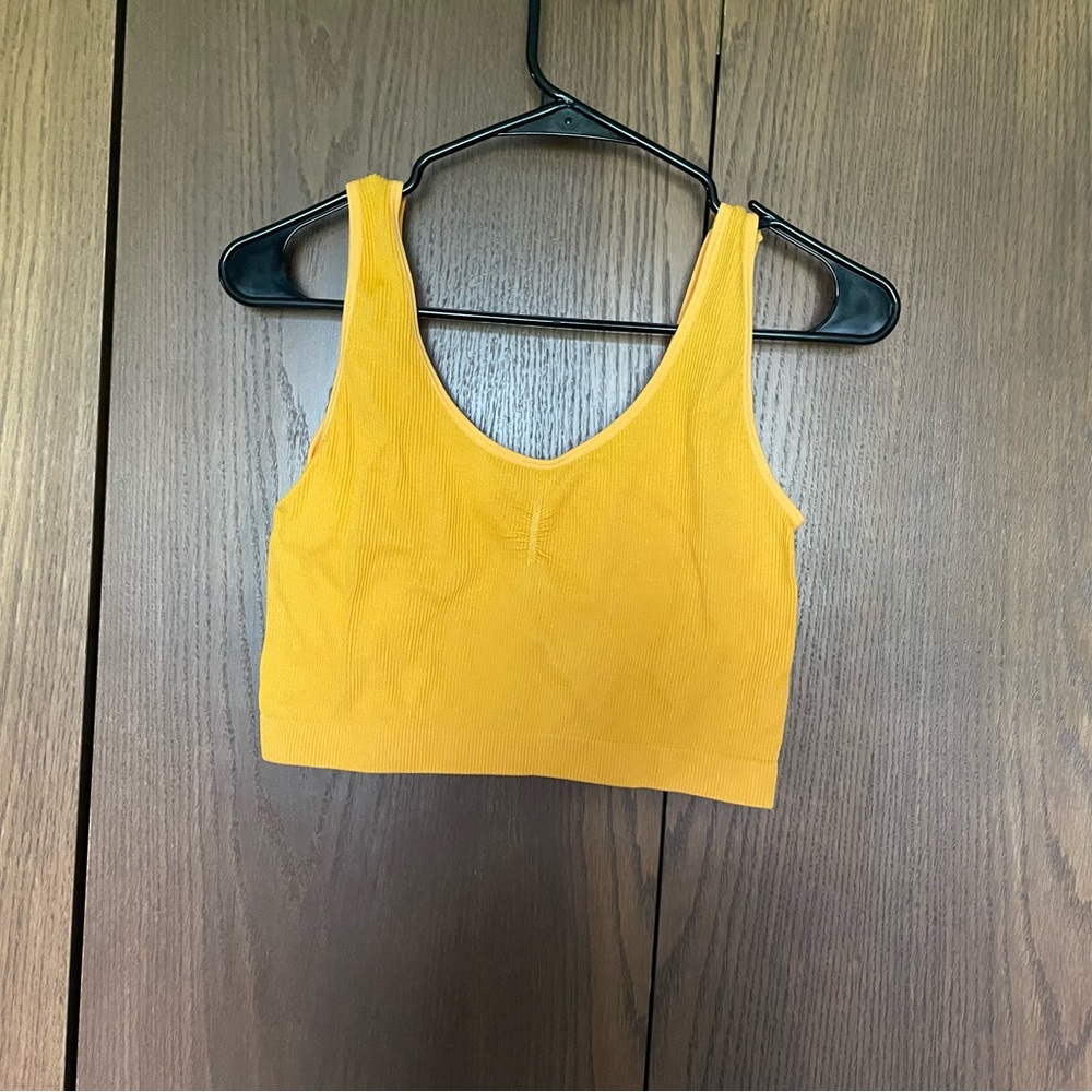 PacSun Orange Fitted Sleeveless Crop Tank Top